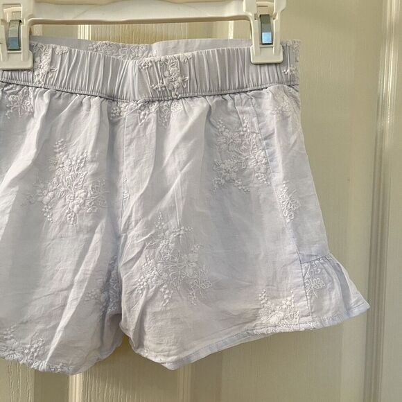 Janie and Jack Blue Skies Light Blue Floral Embroidered Shorts Girls Size 8 - Picture 9 of 9